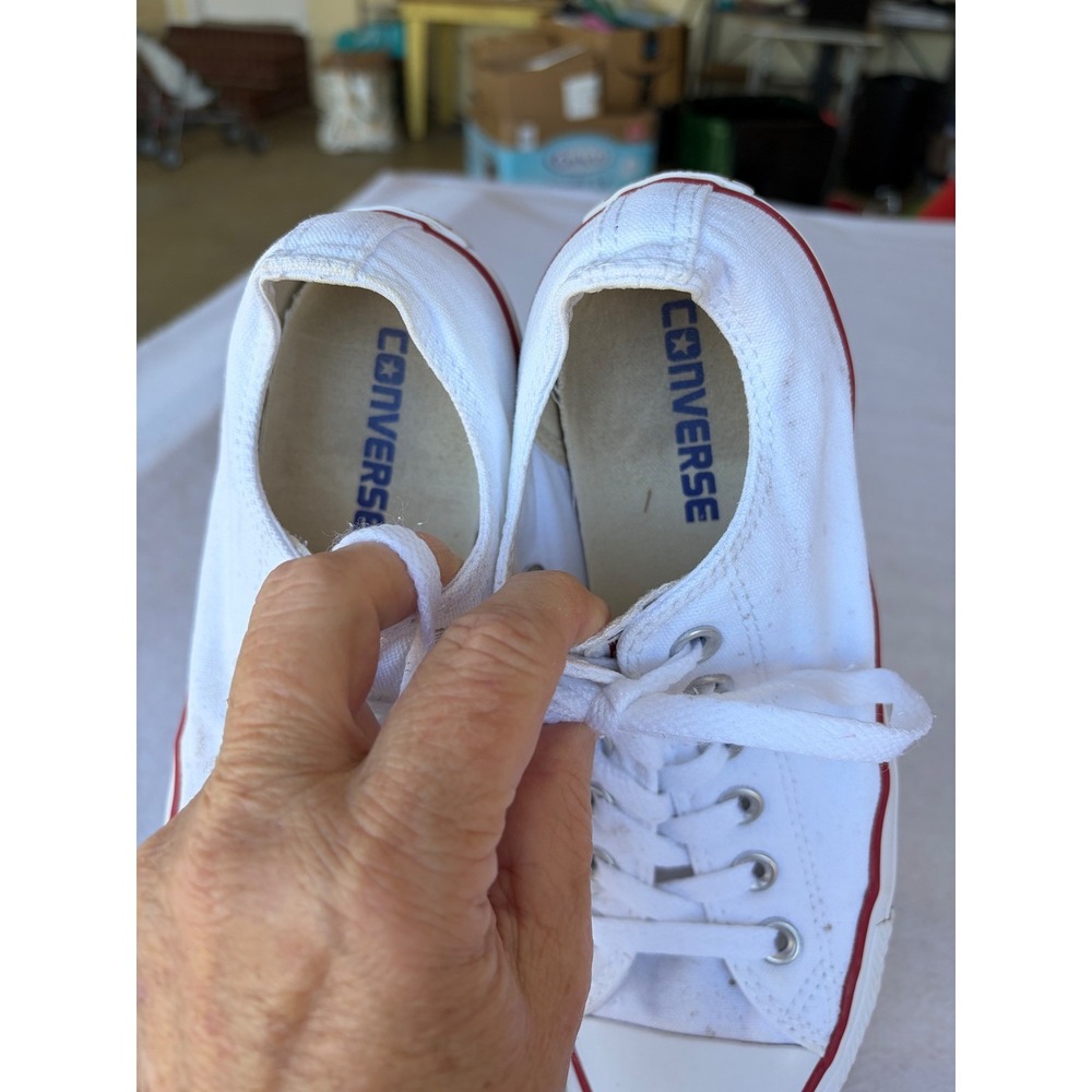 Converse Chuck Taylor All Star Low Top White Canvas Sneakers Womens 8 skater‎ - Picture 6 of 9